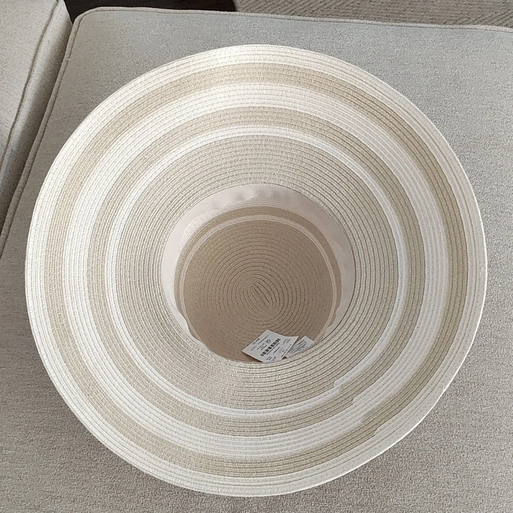 New J.Crew Striped Straw Hat